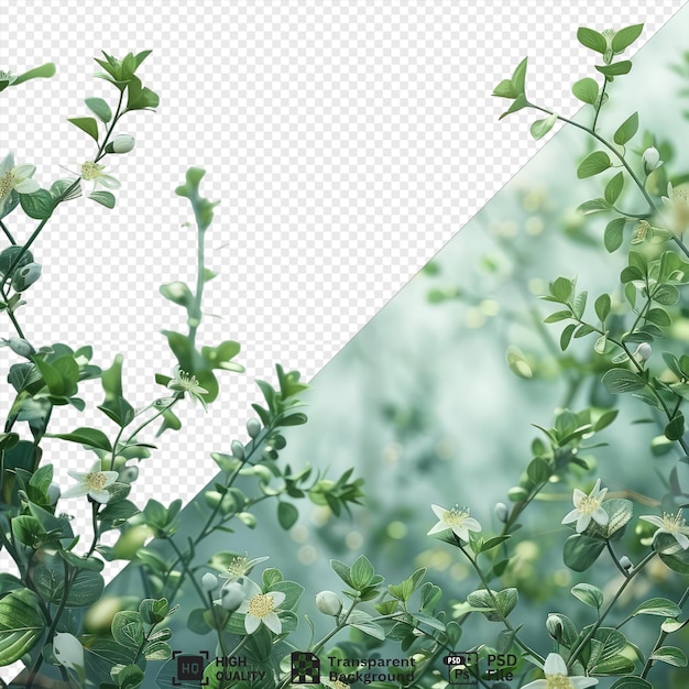 awesome natural background with green foliage and white buds in sunlight nature background environmental concept png psd