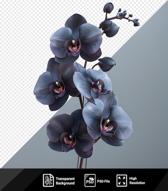 awesome the purple orchid group opens at the highest flowering with a plain black background png psd