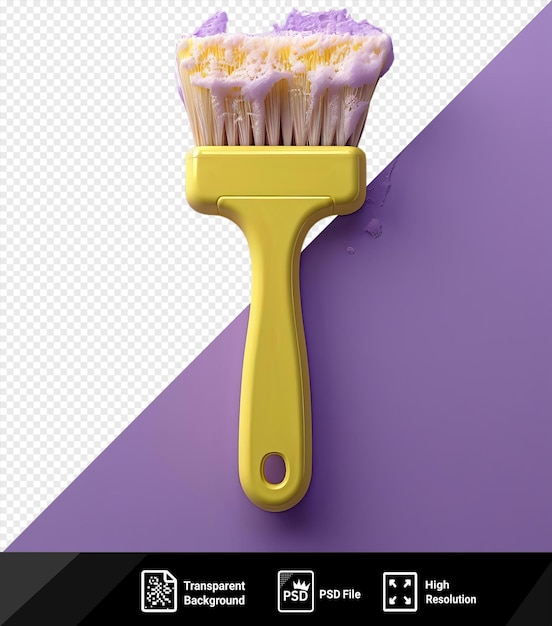 awesome scrub brush and toothpaste on a purple background png psd