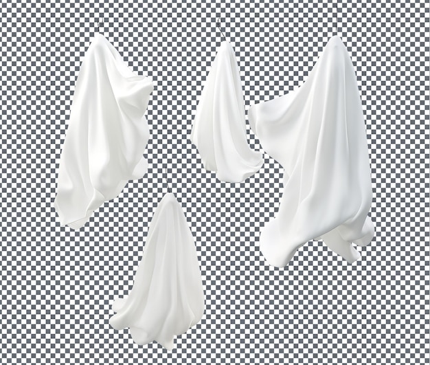 Awful Ghosts White fabric isolated on transparent background