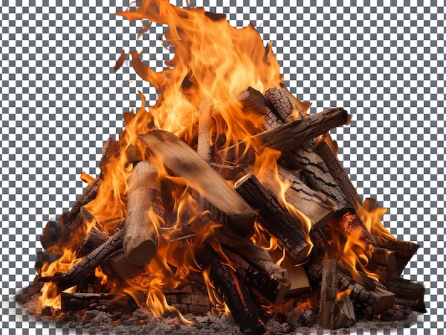 Awful photo of a party bonfire isolated on transparent background