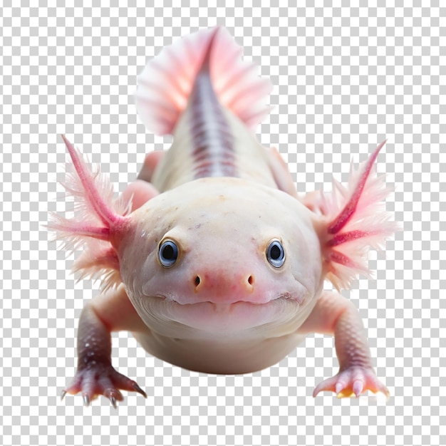 PSD axolotl alone isolated on transparent background