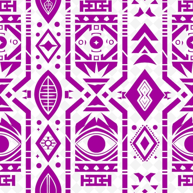 Aztec Abstract Pattern With Aztec Icon and Geometric Shapes Nature Inspired Abstract Outline Art