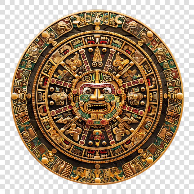 PSD aztec calendar for national hispanic heritage month festival illustration