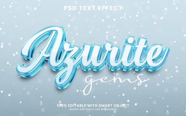 Azurite shiny 3d text effect