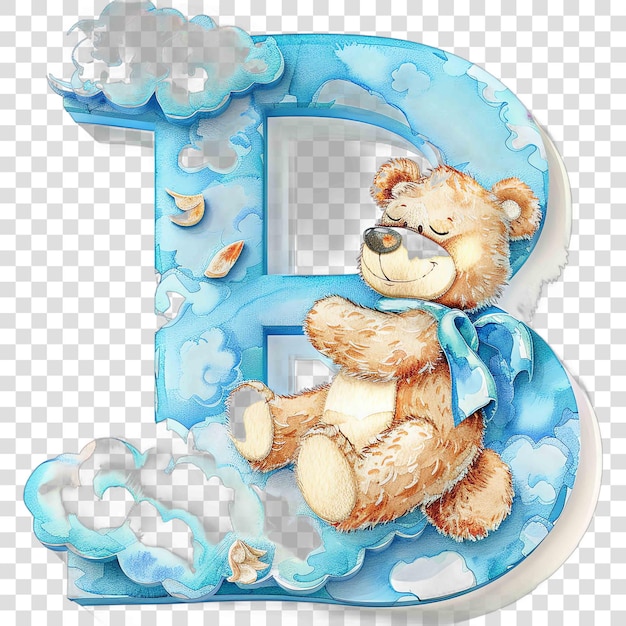 PSD b alphabet teddy bear