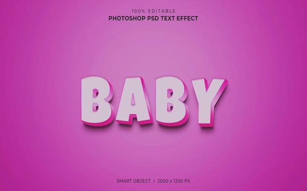 PSD baby 3d editable psd text effect