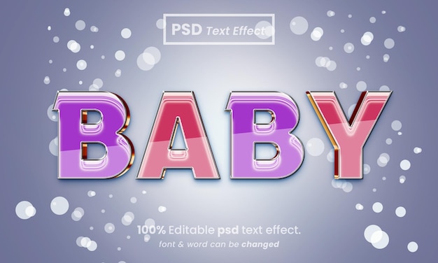 Baby 3D editable text effect