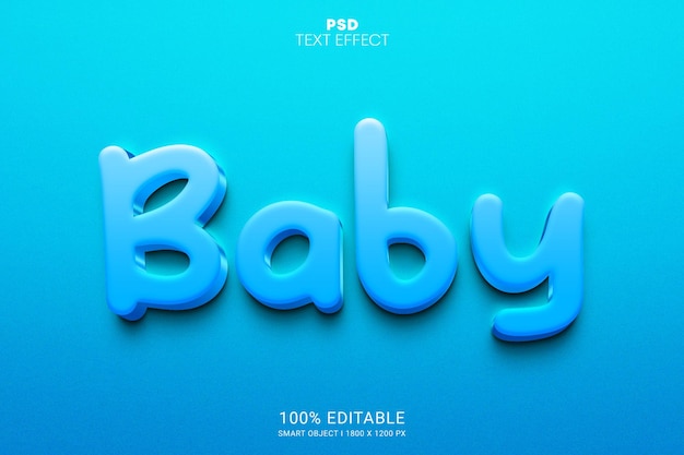 Baby 3D PSD Editable Text Effect Design