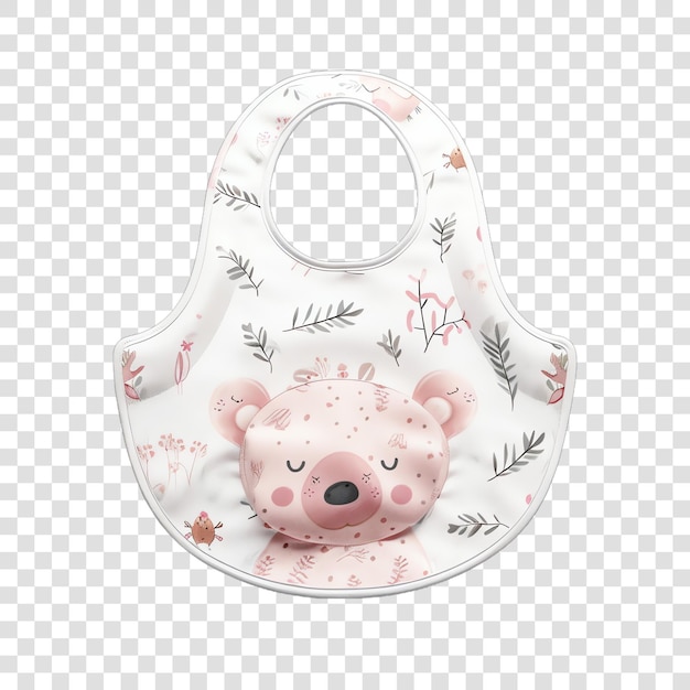 PSD baby bib realitic isolated on transparent background