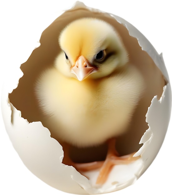 Baby chick nestled within an eggshell