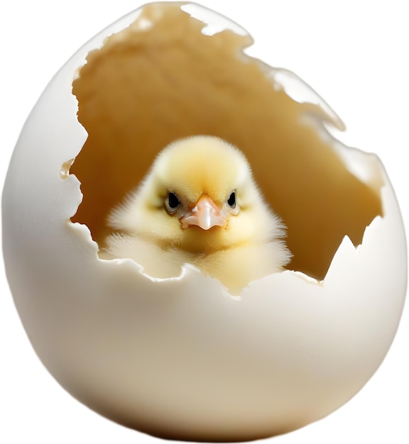 Baby chick nestled within an eggshell