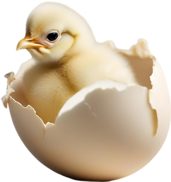 Baby chick nestled within an eggshell