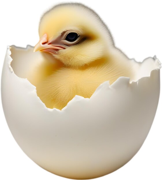 Baby chick nestled within an eggshell