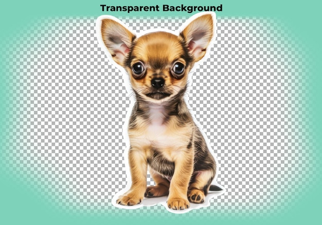 Baby chihuahua dog sticker isolated on transparent background