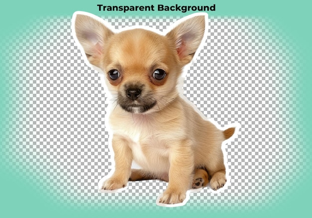 Baby chihuahua dog sticker isolated on transparent background