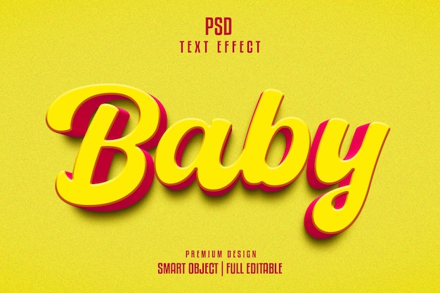 Baby Editable 3D text effect style