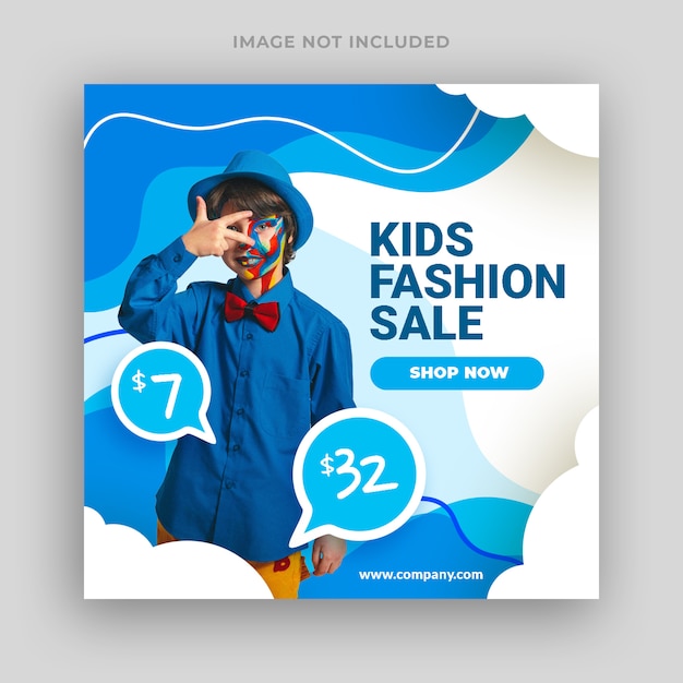 Baby fashion sale social media post collection template