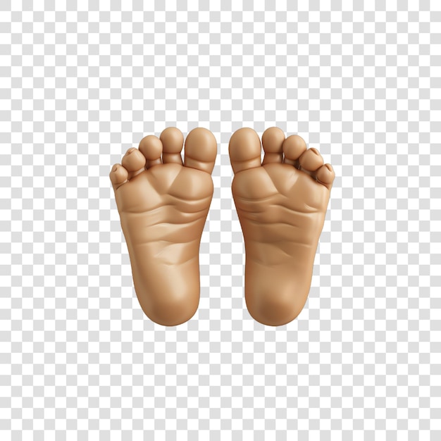 PSD baby feet realitic isolated on transparent background