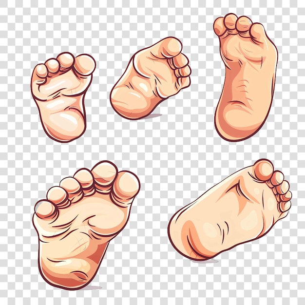 PSD baby feet watercolor nurseryon transparent background