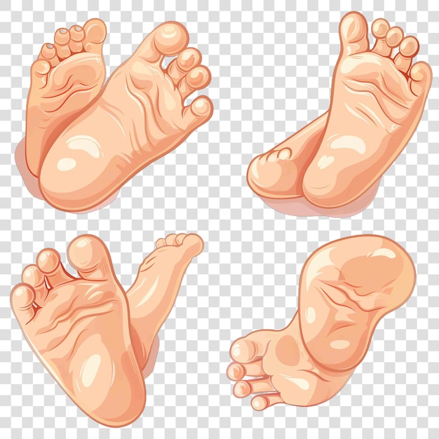 PSD baby feet watercolor nurseryon transparent background