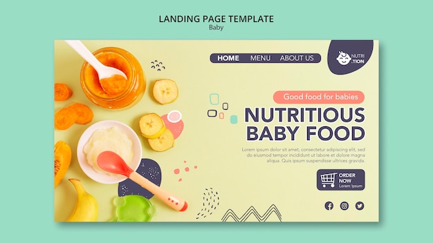 Baby food landing page template