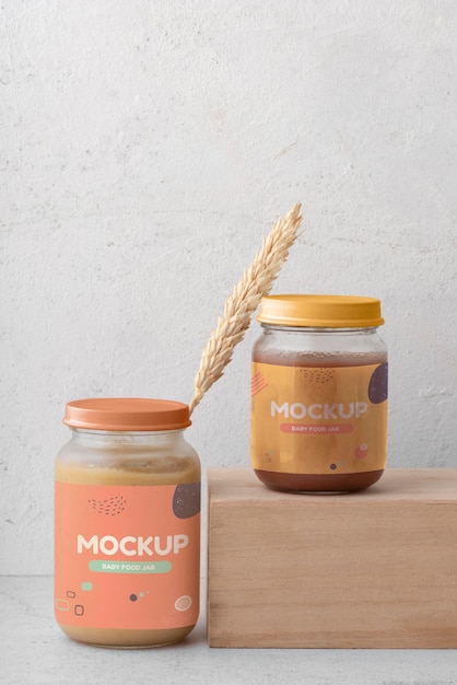 Baby food mock-up arrangement