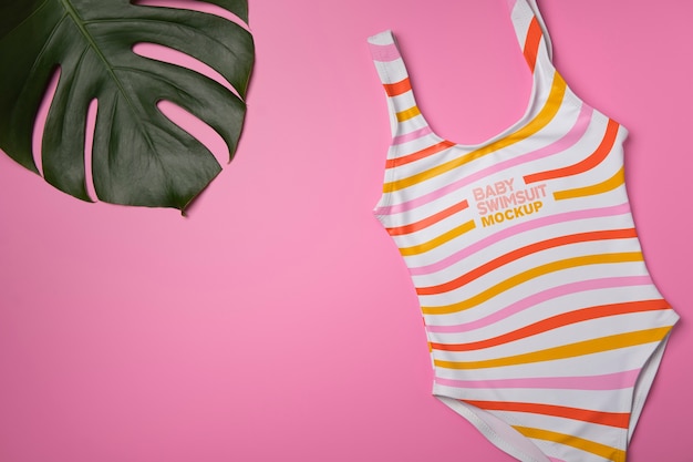 PSD baby girl swimsuit mockup design