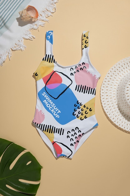 Baby girl swimsuit mockup design