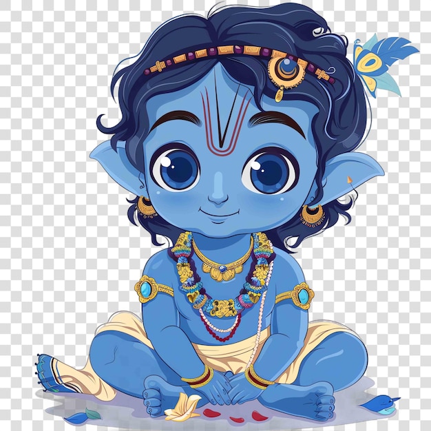 PSD baby krishna clipart for janmashtami holiday