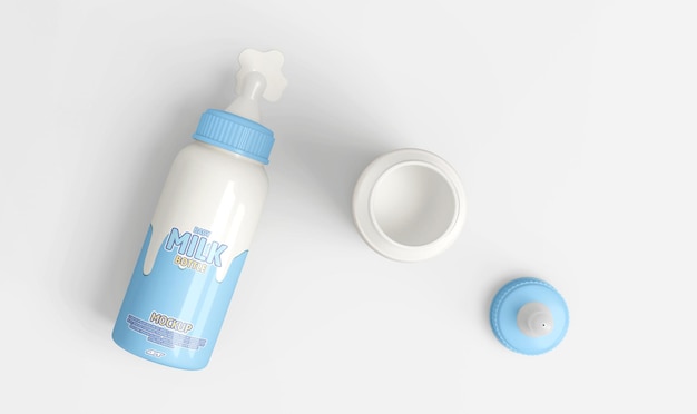 Baby milk bottle mockup design