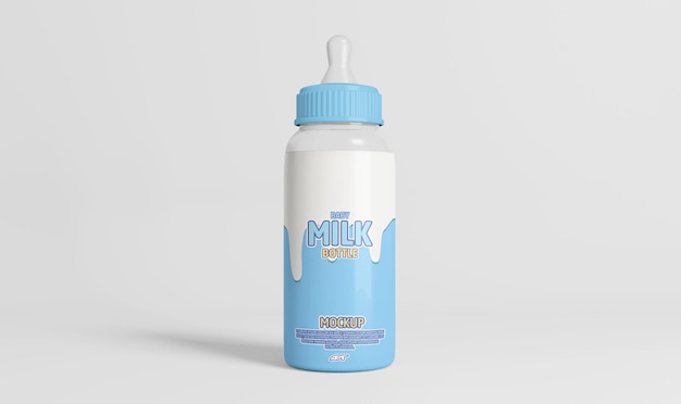 Baby milk bottle mockup design