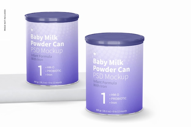 Baby Milk Powder Can PSD Mockup, Front View