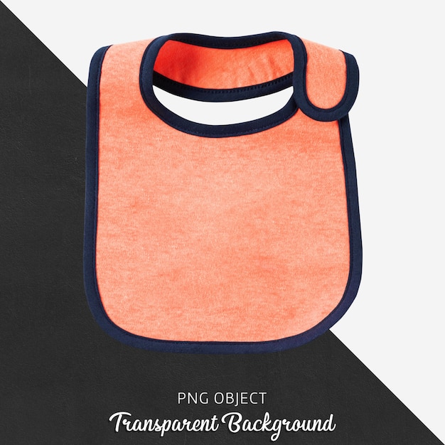 PSD baby orange bib on transparent background