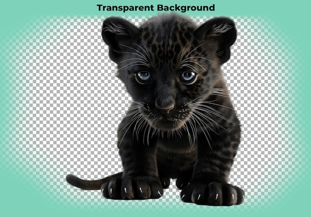 Baby panther isolated on transparent background