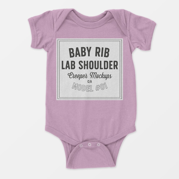 Baby rib lap shoulder creeper mockup