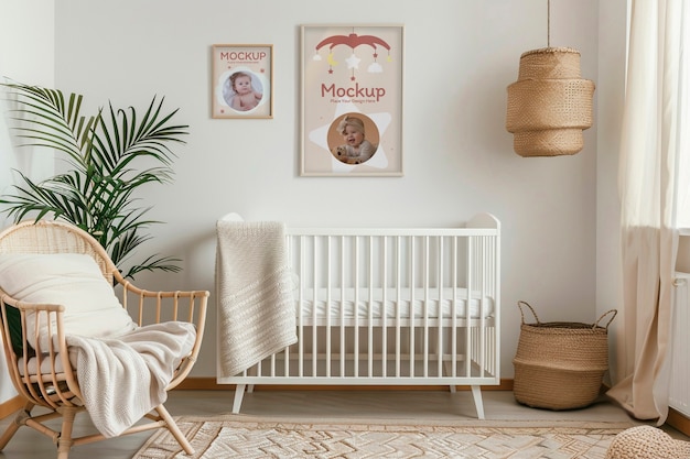 PSD baby room frame mockup