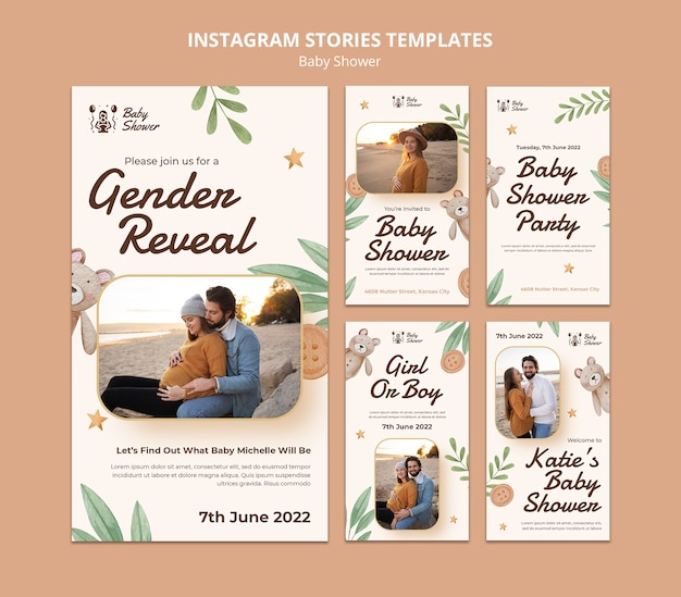 Baby shower instagram template design