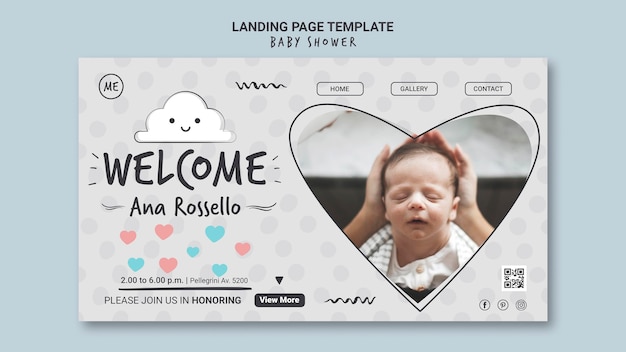 PSD baby shower landing page