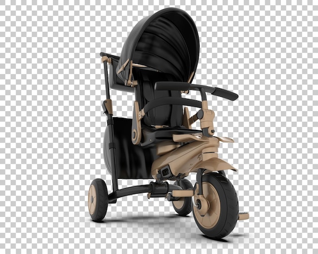 Baby Stroller isolated on transparent background 3d rendering illustration