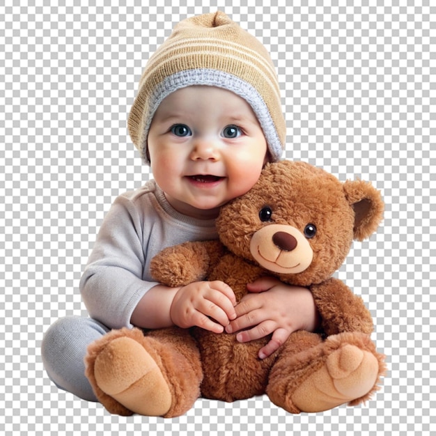 baby with a teddy bear