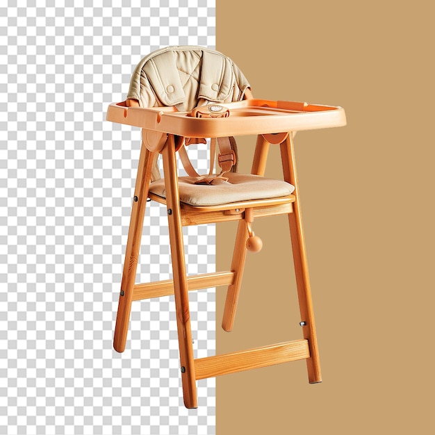 PSD babys high chair png isolated on transparent background