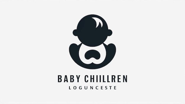 PSD a babys logo with the words baby childrens name on it