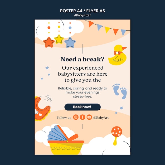 PSD babysitter template design