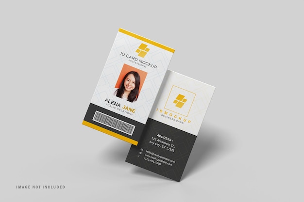 PSD back and front vertical business card mockup