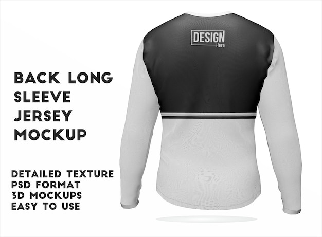 back long sleeve jersey mockup