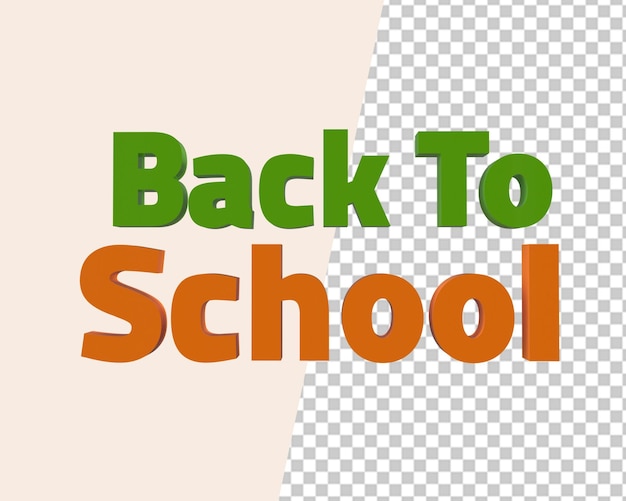 Back to school 3d text effect