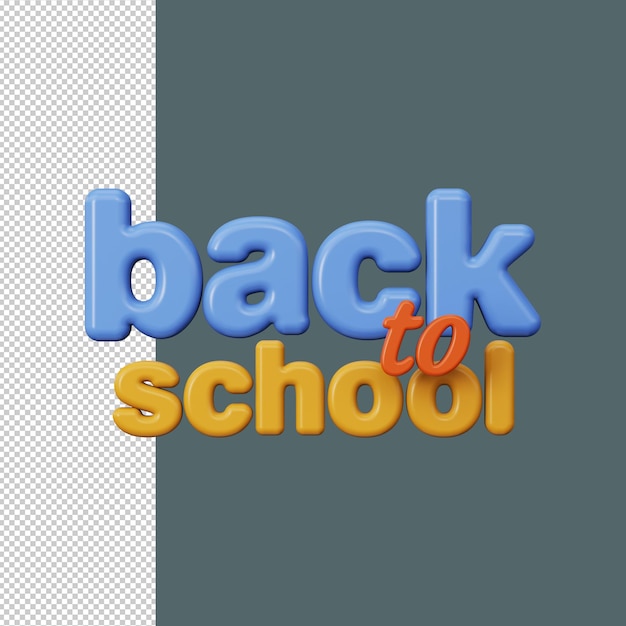 PSD back to school 3d text