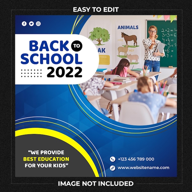 Back to school admission on social media template