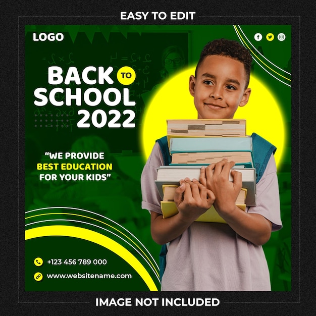 Back to school admission on social media template